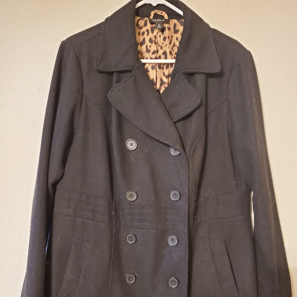 Black Torrid Pea Coat size 0